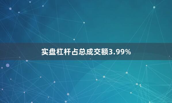 实盘杠杆占总成交额3.99%