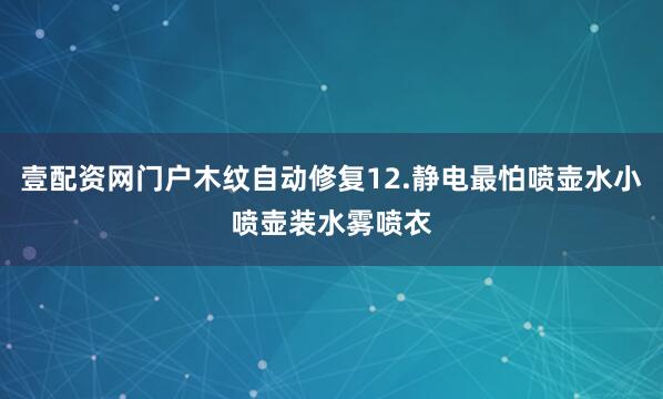 壹配资网门户木纹自动修复12.静电最怕喷壶水小喷壶装水雾喷衣